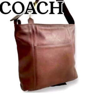 (B7) Coach Vintage Large Capacity Old Shoulder Bag All Leather Brown,N# D7C-4169